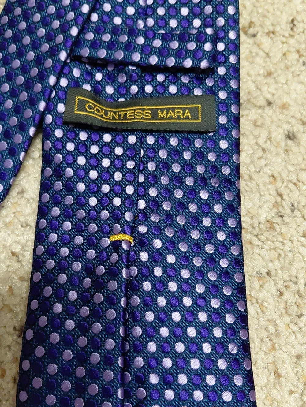 Countess Mara Purple Polka Dot Men’s Silk Tie